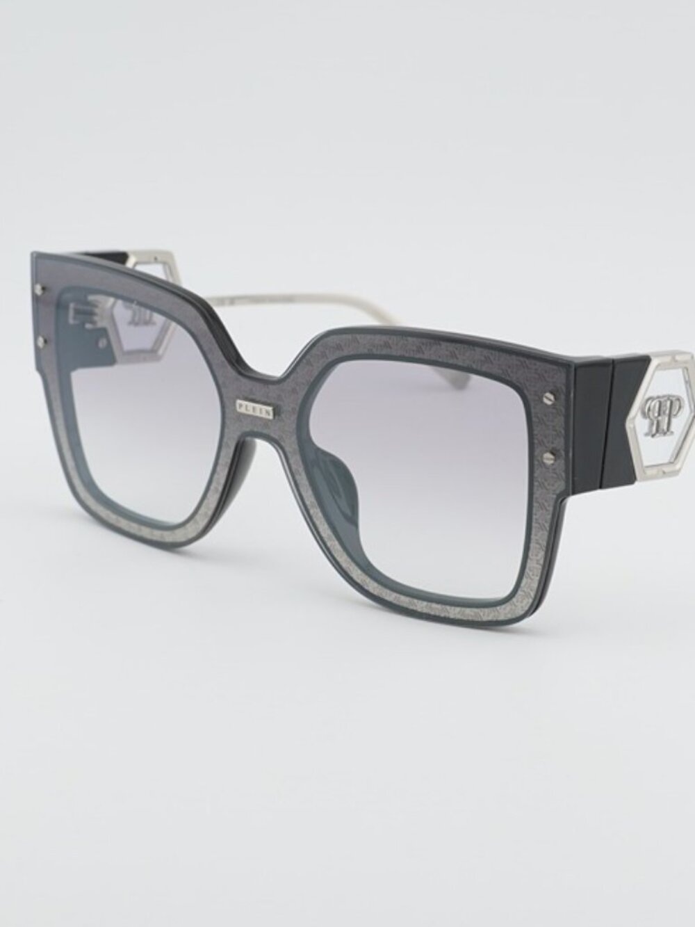 Philipp Plein SPP041M Z42X Sunglasses Black Square Frame, Mirror Lenses